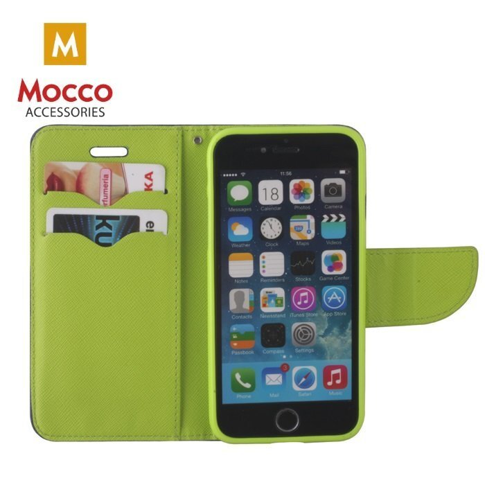 Mocco Fancy Book Case For Samsung A730 Galaxy A8 Plus (2018) Blue - Green цена и информация | Telefono dėklai | pigu.lt