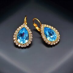 Серьги "Небесная Капля (Aquamarine Blue)" с кристаллами Swarovski™ цена и информация | Серьги | pigu.lt