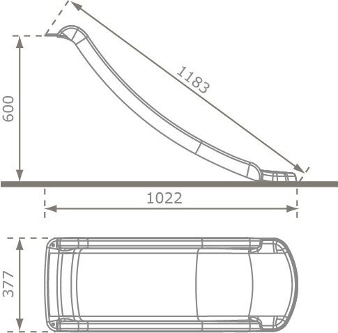 Žalia čiuožykla 4IQ, 118 cm цена и информация | Čiuožyklos, laipiojimo kopetėlės | pigu.lt