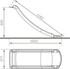 Raudona čiuožykla 4IQ, 118 cm kaina ir informacija | Čiuožyklos, laipiojimo kopetėlės | pigu.lt