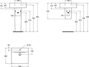 Умывальник Ideal Standard Connect Cube, 50x46 см, E788401 цена и информация | Раковины | pigu.lt