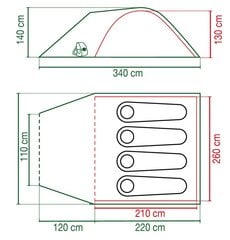 Palapinė Coleman Kobuk Valley 4 Plus, žalia kaina ir informacija | Coleman Turizmas | pigu.lt