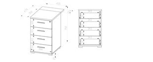 Шкафчик с ящиками Optimal 23, цвет дуба цена и информация | Шкафчики в гостиную | pigu.lt