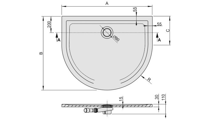 Dušo padėklas Sanplast Space Mineral BPP-M/Space 100x100x1,5, su neslystančiu pagrindu, spalva balta kaina ir informacija | Dušo padėklai | pigu.lt