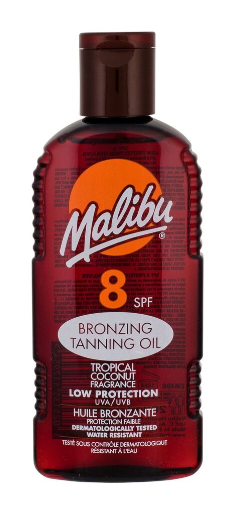 Įdegį skatinantis aliejus Malibu SPF 8 200 ml kaina ir informacija | Kremai nuo saulės | pigu.lt