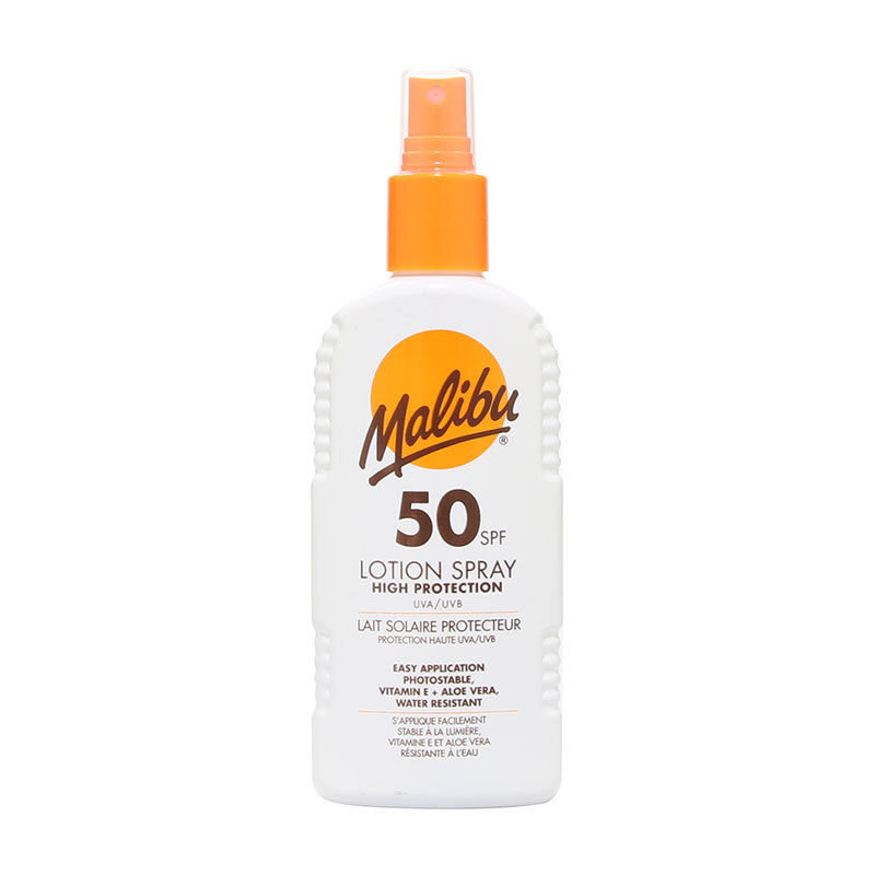 Purškiamas apsauginis losjonas Malibu SPF 50 200 ml цена и информация | Kremai nuo saulės | pigu.lt