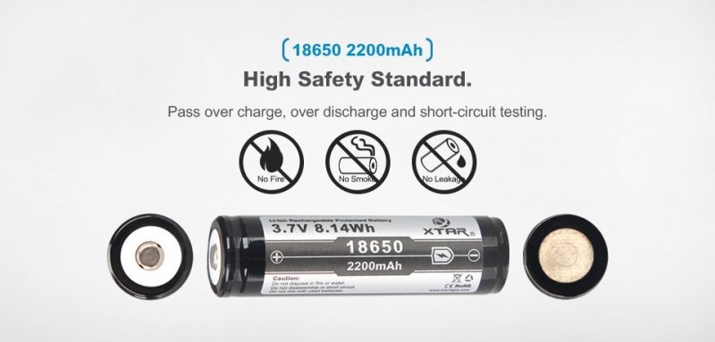 Xtar 2200mAh 3,7V 18650 akumuliatorius su PCB цена и информация | Elementai | pigu.lt