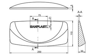 Гелевая подушка для ванны Sanplast, черная цена и информация | Аксессуары для ванн, душевых кабин | pigu.lt