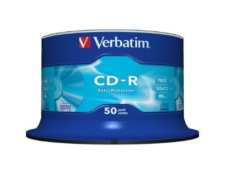 Kompaktinis diskas Verbatim CD-R 52x Extra protection, 50 vnt. цена и информация | Vinilinės plokštelės, CD, DVD | pigu.lt