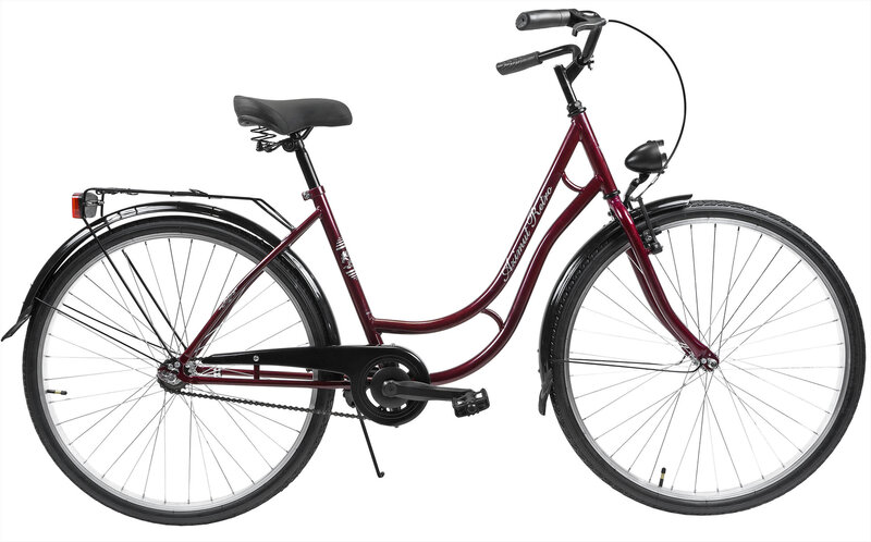 Moteriškas miesto dviratis Azimut Retro 28" 2018, tamsiai raudonas kaina |  pigu.lt