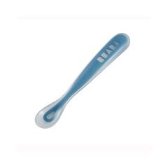 Slikoninis šaukštelis Beaba windy blue, 4+ mėn kaina ir informacija | Kūdikių indai, indeliai pienui ir įrankiai | pigu.lt