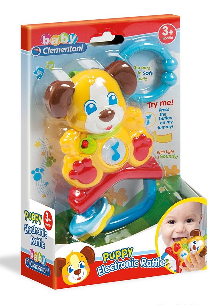 Muzikinis barškutis Šuniukas Clementoni Baby kaina ir informacija | Žaislai kūdikiams | pigu.lt