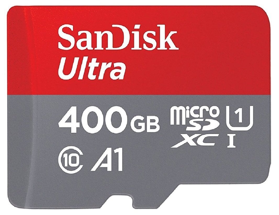 Atminties kortelė Sandisk 400GB Ultra Android microSDXC + SD Adapter + Memory Zone App 100MB/s A1 Class 10 UHS-I цена и информация | Atminties kortelės telefonams | pigu.lt