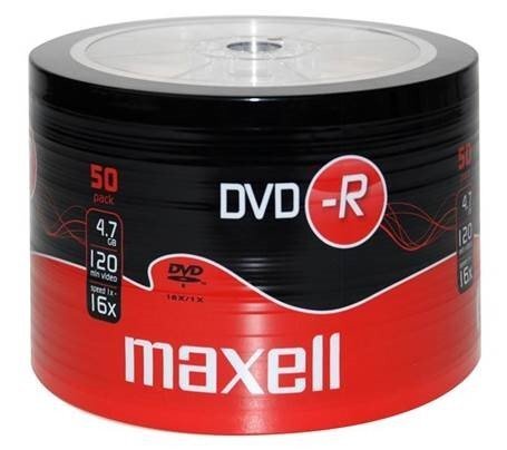 DVD-R diskai, Maxell, 4,7GB, 16X, 120min., 50vnt. kaina ir informacija | Vinilinės plokštelės, CD, DVD | pigu.lt