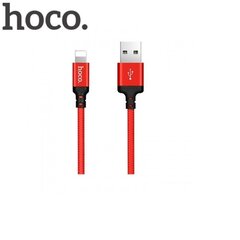 Hoco X14 Premium Прочный Тканевый Lightning на USB 2m Кабель Данных и Быстрого Заряда (MD819) Красный цена и информация | Кабели и провода | pigu.lt