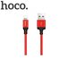 USB kabelis Hoco X14 Lightning, raudonas-juodas 1.0m цена и информация | Laidai telefonams | pigu.lt