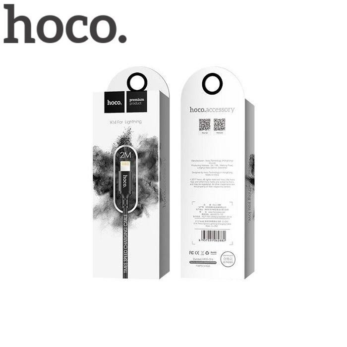 Hoco Premium Times Speed X14 Strong Lightning to USB Laidas 2m (MD818), Juoda kaina ir informacija | Kabeliai ir laidai | pigu.lt
