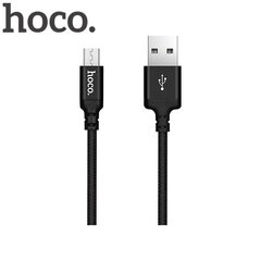 Прочный тканевый универсальный Micro USB кабель Hoco X14 Premium, 1 м, для передачи данных и быстрого заряда, черный цена и информация | Кабели для телефонов | pigu.lt