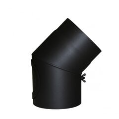 Dūmtraukio alkūnė Kamino Flam be pravalos juoda, 45°/Ø150 mm kaina ir informacija | Priedai šildymo įrangai | pigu.lt