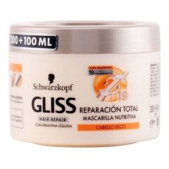 Plaukų kaukė Schwarzkopf Gliss Reparador Total, 300 ml kaina ir informacija | Priemonės plaukų stiprinimui | pigu.lt