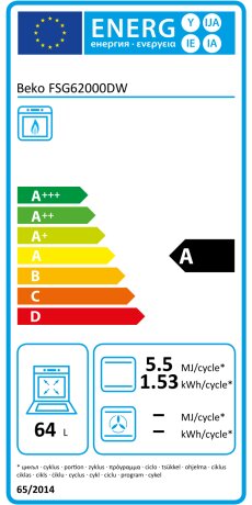 Beko FSG62000DWL kaina ir informacija | Dujinės viryklės | pigu.lt