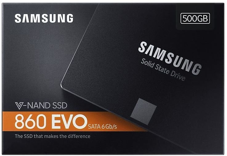 Samsung 860 EVO 500GB SATA3 (MZ-76E500B/EU) цена и информация | Vidiniai kietieji diskai (HDD, SSD, Hybrid) | pigu.lt