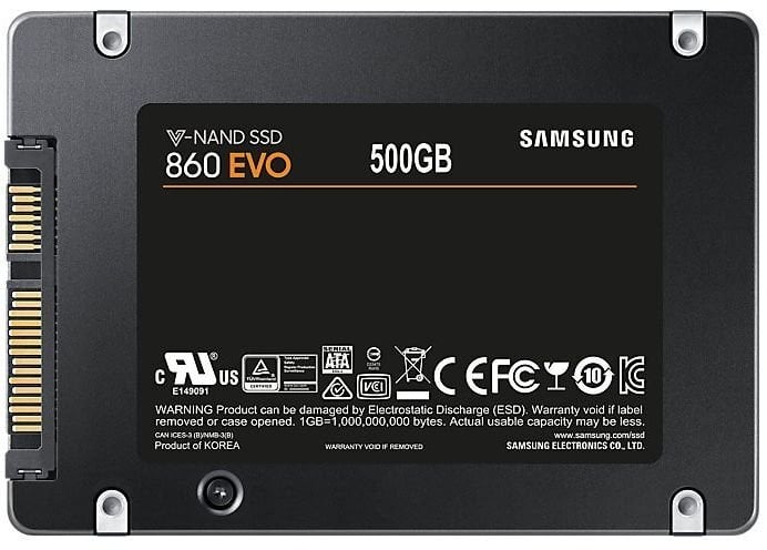 Samsung 860 EVO 500GB SATA3 (MZ-76E500B/EU) kaina ir informacija | Vidiniai kietieji diskai (HDD, SSD, Hybrid) | pigu.lt