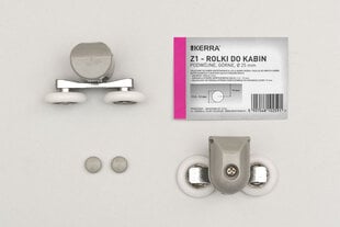 Двойные вертикальные колесики для душевой кабины Kerra Z1, Ø 25 мм цена и информация | Аксессуары для ванн, душевых кабин | pigu.lt