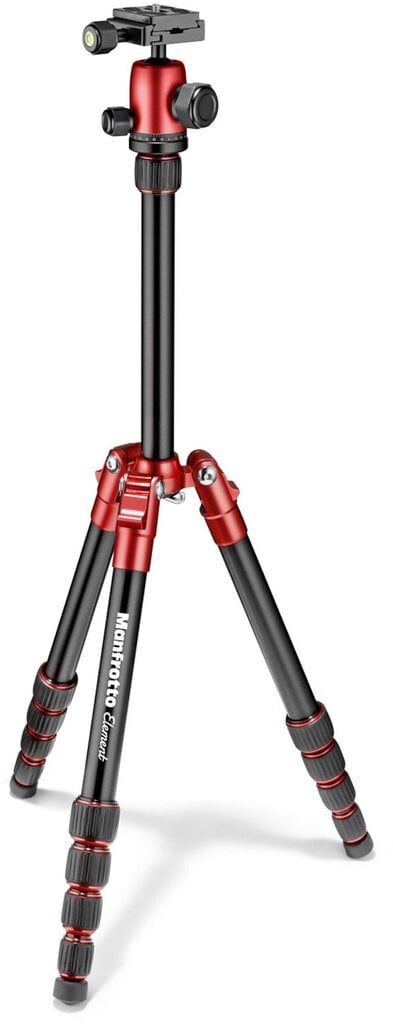 Manfrotto tripod Element Traveller MKELES5RD-BH, red цена и информация | Fotoaparato stovai | pigu.lt