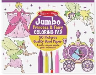 Didelis spalvinimo albumas MELISSA & DOUG Princesės ir fėjos kaina ir informacija | Žaislai mergaitėms | pigu.lt