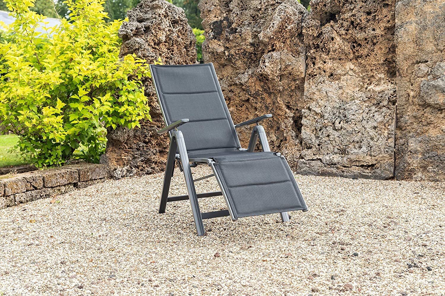 Lauko kėdė Grenada 2, juoda kaina ir informacija | Lauko kėdės, foteliai, pufai | pigu.lt