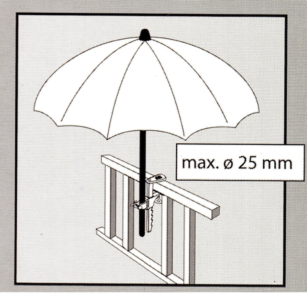 Skėčio laikiklis balkonui Stahl, pilkas kaina ir informacija | Skėčiai, markizės, stovai | pigu.lt