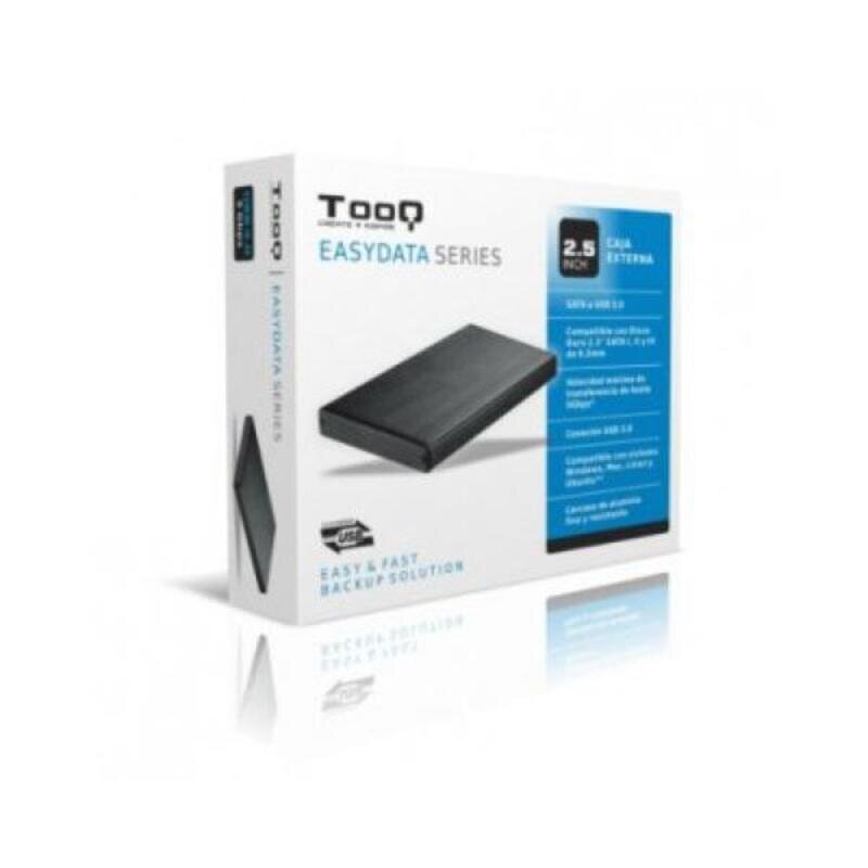 Išorinio disko korpusas TooQ TQE-2527B HDD 2.5" SATA III USB 3.0 Juoda цена и информация | Išoriniai kietieji diskai (SSD, HDD) | pigu.lt