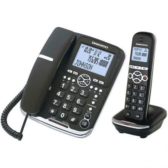 Daewoo DTD-5500, juodas kaina ir informacija | Stacionarūs telefonai | pigu.lt