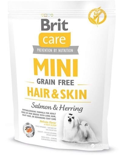 Brit Care sausas maistas Mini Hair & Skin, 400 g kaina ir informacija | Sausas maistas šunims | pigu.lt