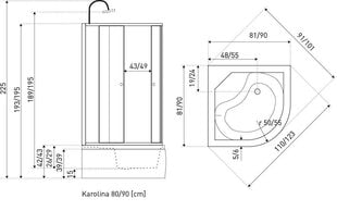 Hidromasažinė dušo kabina Kerra Karolina kaina ir informacija | Kerra Dušo kabinos ir kita įranga | pigu.lt