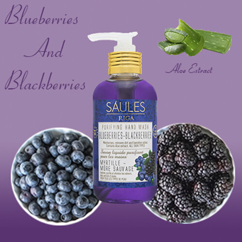 Skystas rankų muilas BLUEBERRIES-BLACKBERRIES Saules Fabrika 200 ml kaina ir informacija | Muilai | pigu.lt