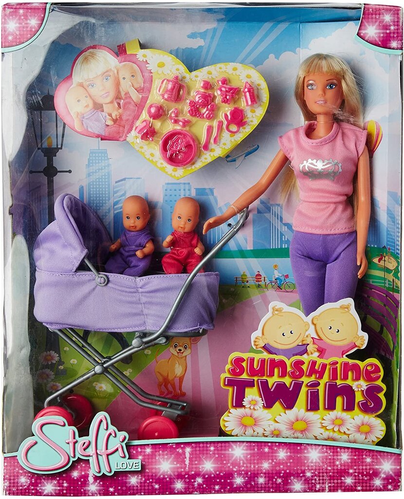 Lėlė Steffi su dvynukėmis Simba Steffi Love kaina ir informacija | Žaislai mergaitėms | pigu.lt