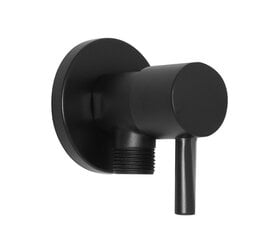 Угловой клапан/вентиль 1/2"-3/8" для крана, чёрный цена и информация | Сантехнические соединения, клапаны | pigu.lt