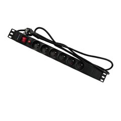 Qoltec 53995 Блок питания от перенапряжения для RACK 19&quot; с CB | 1U | 16A | PDU | 6xFRENCH | 2m цена и информация | Qoltec Видеокамеры и аксессуары | pigu.lt