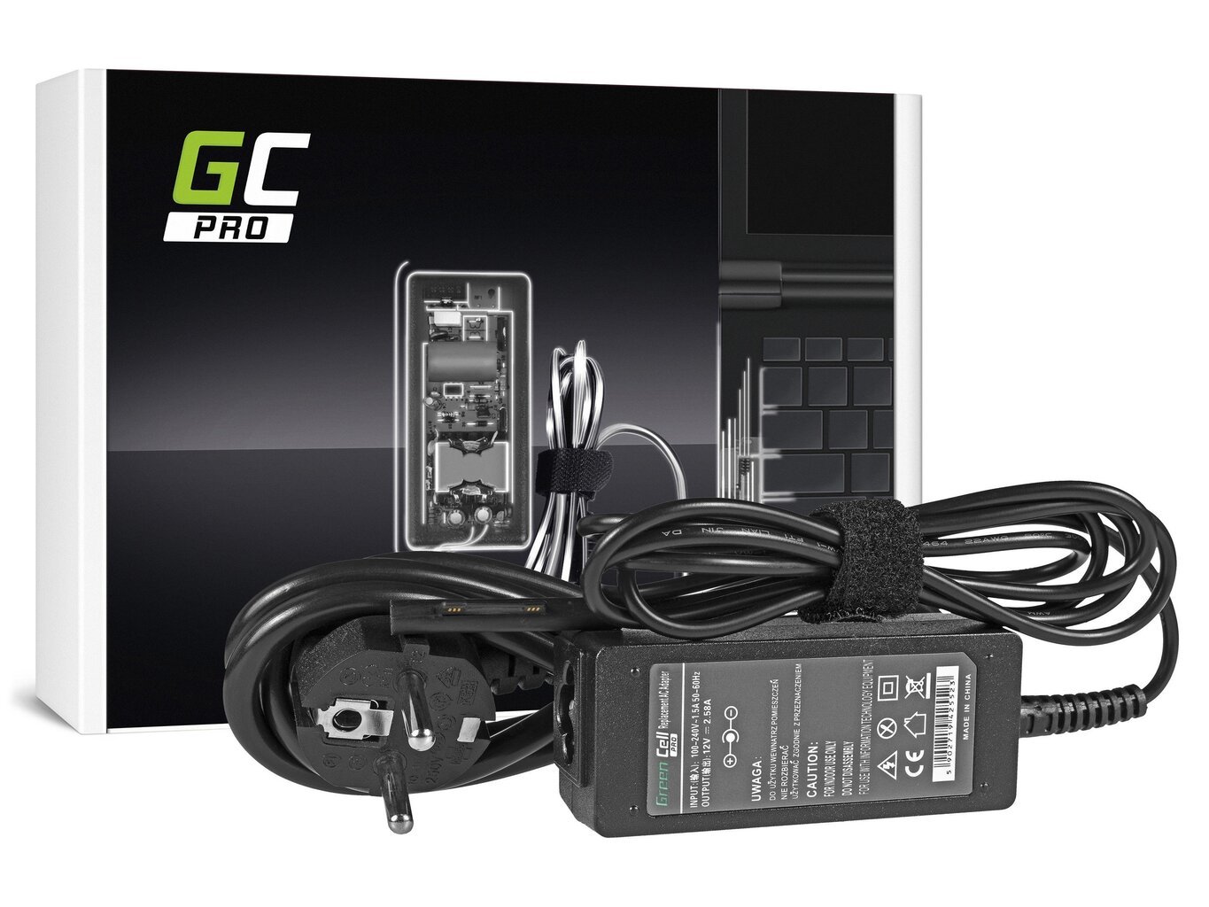 Green Cell 12V, 2.58A, 36W kaina ir informacija | Įkrovikliai nešiojamiems kompiuteriams | pigu.lt