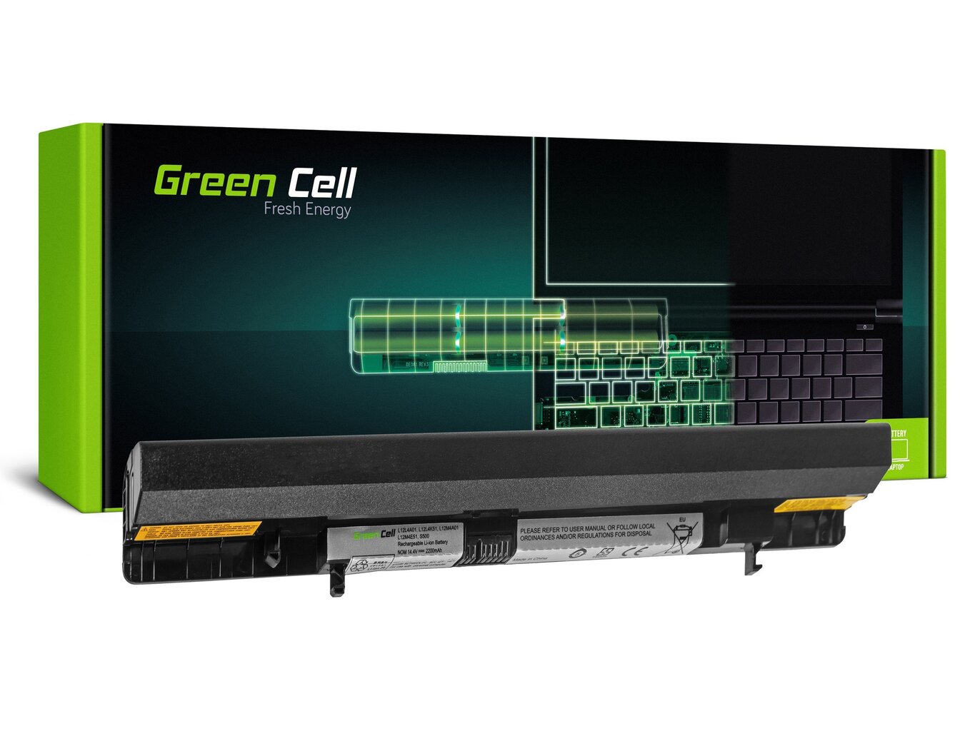 Green Cell Laptop Battery for Lenovo IdeaPad S500 Flex 14 14D 15 15D kaina ir informacija | Akumuliatoriai nešiojamiems kompiuteriams | pigu.lt