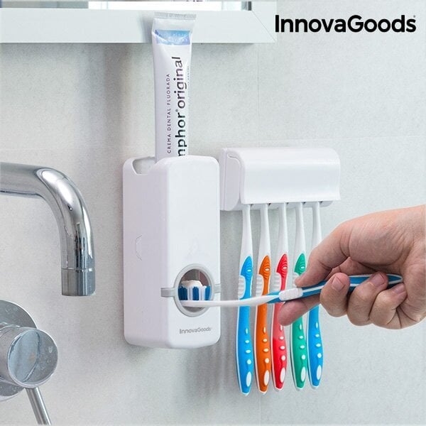 Dantų pastos dozatorius su dantų šepetėlių laikikliu InnovaGoods kaina ir informacija | Vonios kambario aksesuarai | pigu.lt