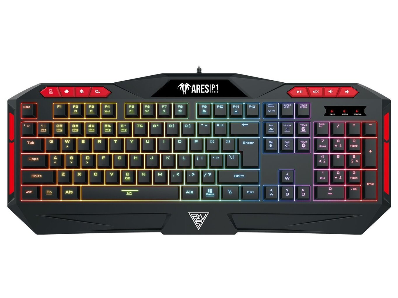 Žaidimų klaviatūra Gamdias Ares P1 6 Zone RGB US цена и информация | Klaviatūros | pigu.lt