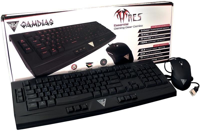 Žaidimų klaviatūra + pelė Gamdias Ares Essential Combo цена и информация | Klaviatūros | pigu.lt