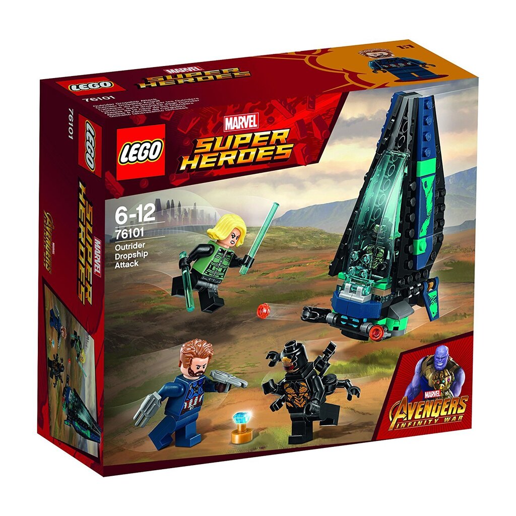 76101 LEGO® Super Heroes Outrider dropship ataka kaina ir informacija | Konstruktoriai ir kaladėlės | pigu.lt