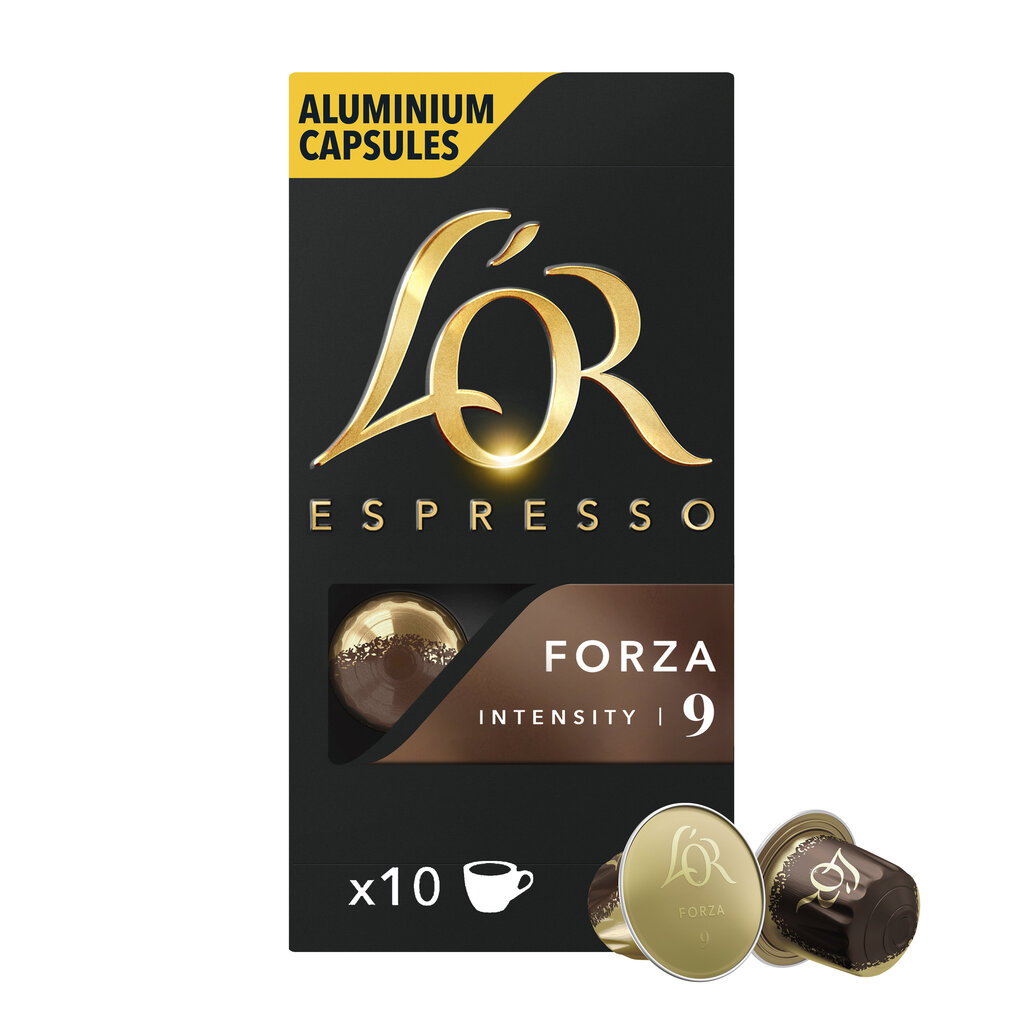 Kavos kapsulės L'OR FORZA, 10 Nespresso® aparatų kapsulių цена и информация | Kava, kakava | pigu.lt