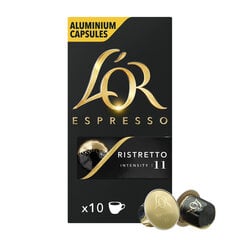 Kavos kapsulės L'OR RISTRETTO, 10 Nespresso® aparatų kapsulių kaina ir informacija | Kavos kapsulės L'OR RISTRETTO, 10 Nespresso® aparatų kapsulių | pigu.lt