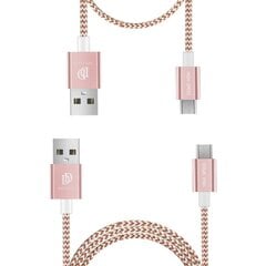 Dux Ducis KII Premium Micro USB Комплект Кабелей для Зарядки и Переноса Данных Из Прочного Материала 100 cm + 20 cm Розовый цена и информация | Кабели для телефонов | pigu.lt