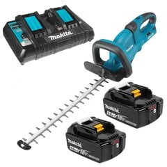 Akumuliatorinės gyvatvorių žirklės Makita DUH551PT2 , 2x18V, 550mm kaina ir informacija | Trimeriai (žoliapjovės), krūmapjovės | pigu.lt